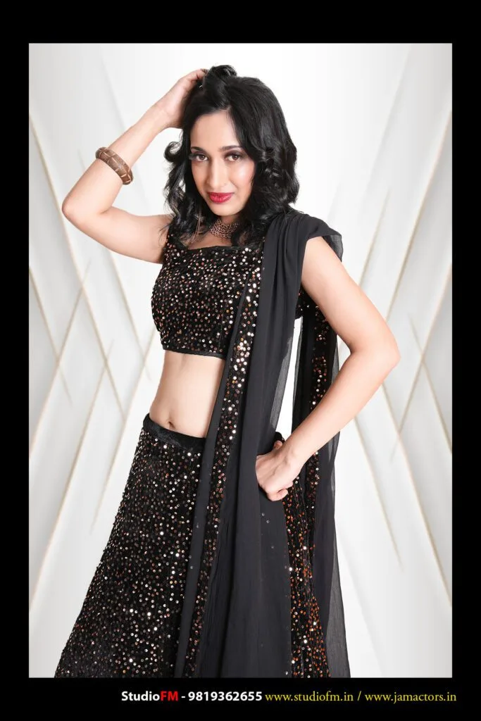 Female Model in Black Dress